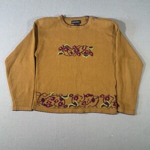 VTG 80s Counterparts  gold/purple Trim With Floral Design  Made In Korea. Size M